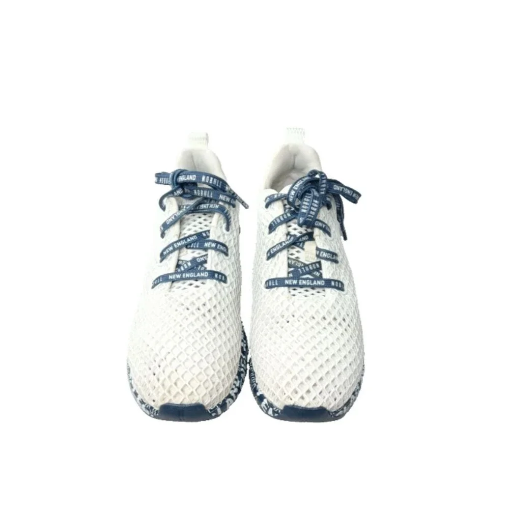 NOBULL New England Diamond Mesh Runner Shoes Women's Size 9.5 White & Blue - Picture 4 of 9